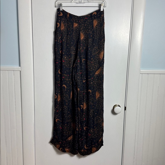 Farm Rio x Anthropologie Wide-Leg Trousers Sun Moon Print Size Small - Picture 9 of 16